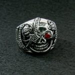 Hot Leathers JWR2201 Men’s Eye Patch Stainless Steel Ring - Image 2
