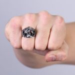Hot Leathers JWR2201 Men’s Eye Patch Stainless Steel Ring - Image 4
