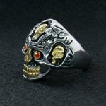 Hot Leathers JWR2202 Men’s Holy Toledo Skull Stainless Steel Ring