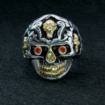 Hot Leathers JWR2202 Men’s Holy Toledo Skull Stainless Steel Ring - Image 2