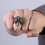 Hot Leathers JWR2202 Men’s Holy Toledo Skull Stainless Steel Ring - Image 4