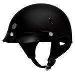 Klutch K-3 ‘Cruise’ Flat Black Half Face Motorcycle Helmet with Snap On Visor