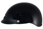 Klutch K-3 ‘Cruise’ Gloss Black Half Face Motorcycle Helmet with Snap On Visor - Image 5