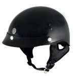 Klutch K-3 ‘Cruise’ Gloss Black Half Face Motorcycle Helmet with Snap On Visor