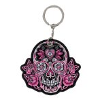 Hot Leathers KCH1014 Colored Sugar Skull Embroidered Key Chain - Image 2
