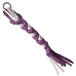 Hot Leathers 9″ White and Purple Braided Leather Keychain KCW1007