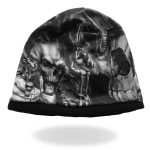 Hot Leathers KHC1037 Smoking Gun Skull Soft Beanie - Image 4