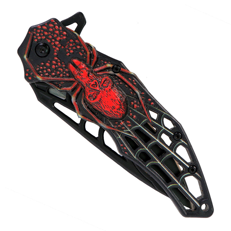 Hot Leathers KNA1115 Knife Spider Skull 4″