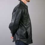 Hot Leathers LCS1001 Men’s Classic Black Fashion Leather Shirt with Multiple Pockets - Image 2
