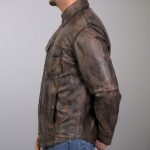 Hot Leathers LCS1004 Men’s Distressed Brown Leather Fashion Shirt with Multiple Pockets - Image 3