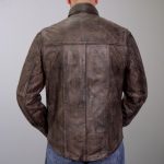 Hot Leathers LCS1004 Men’s Distressed Brown Leather Fashion Shirt with Multiple Pockets - Image 4