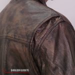 Hot Leathers LCS1004 Men’s Distressed Brown Leather Fashion Shirt with Multiple Pockets - Image 5