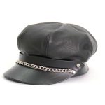 Hot Leathers Leather Section Pie Top Leather Cap LHA2006 - Image 2