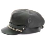 Hot Leathers Leather Section Pie Top Leather Cap LHA2006 - Image 3