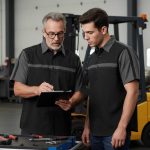 MMCC Men’s Gear Head Classic Mechanic Button Up Shirt – Dual Chest Pockets – Microfiber Panel – Rider Ready – MMC16011 - Image 2