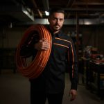 MMCC Men’s Octane Long Sleeve Mechanic Shirt – Black with Orange Stripe – 50-50 Cotton Poly – MMCC16003 - Image 4