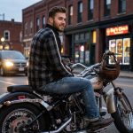 Milwaukee Leather Men’s Splitline Phantom 2-Tone CE Armored Protective Flannel – Kevlar Reinforced – MPM1670 - Image 10