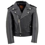 Milwaukee Leather LKK1920 Boy’s Black Classic Leather Biker Jacket with Patch Pocket Style - Image 6