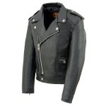 Milwaukee Leather LKK1920 Boy’s Black Classic Leather Biker Jacket with Patch Pocket Style - Image 5