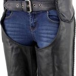 Milwaukee Leather Women’s Black Braided Leather Motorcycle Chaps w/ Stretch Panels, Adjustable Fit – LKL16700 - Image 7
