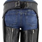 Milwaukee Leather Women’s Black Braided Leather Motorcycle Chaps w/ Stretch Panels, Adjustable Fit – LKL16700 - Image 8