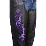Milwaukee Leather Women’s Leather Motorcycle Chaps w/ Embroidery Detail, Adjustable Fit Riding Gear – LKL16702 - Image 5
