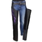 Milwaukee Leather Women’s Leather Motorcycle Chaps w/ Embroidery Detail, Adjustable Fit Riding Gear – LKL16702 - Image 3