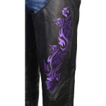 Milwaukee Leather Women’s Leather Motorcycle Chaps w/ Embroidery Detail, Adjustable Fit Riding Gear – LKL16702 - Image 4