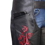 Milwaukee Leather Women’s Leather Motorcycle Chaps w/ Embroidery Detail, Adjustable Fit Riding Gear – LKL16703 - Image 5