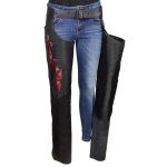 Milwaukee Leather Women’s Leather Motorcycle Chaps w/ Embroidery Detail, Adjustable Fit Riding Gear – LKL16703 - Image 6
