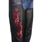 Milwaukee Leather Women’s Leather Motorcycle Chaps w/ Embroidery Detail, Adjustable Fit Riding Gear – LKL16703 - Image 4