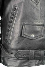 Milwaukee Leather LKL2700 Women’s Classic Black Premium Leather Motorcycle Vintage Jacket with Side Laces - Image 8