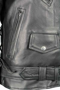 Milwaukee Leather LKL2700 Women’s Classic Black Premium Leather Motorcycle Vintage Jacket with Side Laces - Image 8