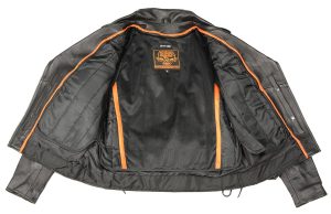 Milwaukee Leather LKL2700 Women’s Classic Black Premium Leather Motorcycle Vintage Jacket with Side Laces - Image 4