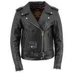 Milwaukee Leather LKL2701 Women’s Classic Black Premium Leather Motorcycle Rider Jacket with Built-In Belt - Image 18