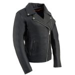 Milwaukee Leather LKL2710 Women’s Classic Black Braided Motorcycle Jacket with Studded Back