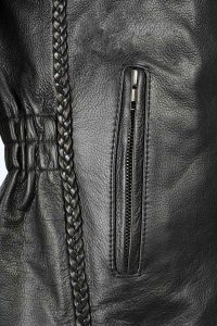 Milwaukee Leather LKL2710 Women’s Classic Black Braided Motorcycle Jacket with Studded Back - Image 12