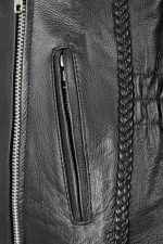 Milwaukee Leather LKL2710 Women’s Classic Black Braided Motorcycle Jacket with Studded Back - Image 8