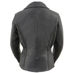 Milwaukee Leather LKL2711 Women’s Braided Black Leather Motorcycle Rider Jacket w/ Studded Back - Image 2