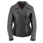 Milwaukee Leather LKL2711 Women’s Braided Black Leather Motorcycle Rider Jacket w/ Studded Back - Image 7
