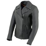 Milwaukee Leather LKL2711 Women’s Braided Black Leather Motorcycle Rider Jacket w/ Studded Back - Image 5