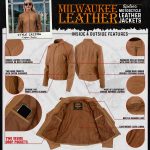 Milwaukee Leather LKL2736 Women’s Cognac Premium Leather Scuba Style Biker Jacket w/ Mandarin Collar - Image 2