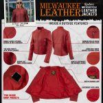Milwaukee Leather LKL2738 Women’s Red Premium Leather Scuba Style Biker Jacket w/ Mandarin Collar - Image 2