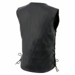Milwaukee Leather LKL4700 Women’s Black Premium Leather Side Laced  Motorcycle Biker Riders Vest w/ Snap Closure - Image 8