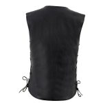 Milwaukee Leather LKL4700 Women’s Black Premium Leather Side Laced  Motorcycle Biker Riders Vest w/ Snap Closure - Image 6