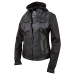 Milwaukee Leather Women’s Tara Black Leather Motorcycle Rider 2-in-1 Convertible Hoodie Jacket Vest – LKL4712 - Image 9