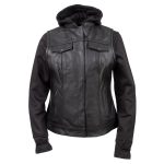 Milwaukee Leather Women’s Tara Black Leather Motorcycle Rider 2-in-1 Convertible Hoodie Jacket Vest – LKL4712 - Image 12