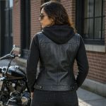 Milwaukee Leather Women’s Tara Black Leather Motorcycle Rider 2-in-1 Convertible Hoodie Jacket Vest – LKL4712 - Image 4