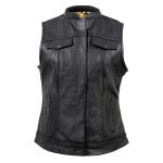 Milwaukee Leather Women’s Tara Black Leather Motorcycle Rider 2-in-1 Convertible Hoodie Jacket Vest – LKL4712 - Image 15