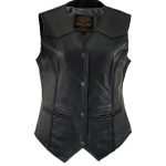 Milwaukee Leather Women’s Road Queen Black Braided Buffalo Leather Motorcycle Vest – LKL4713 - Image 13